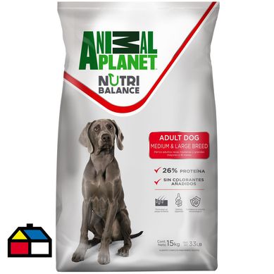 Alimento seco para perro adulto raza mediana y grande 15 kg