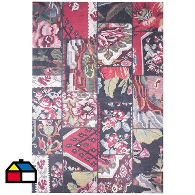 Alfombra kyle flowers 230x330 cm negro