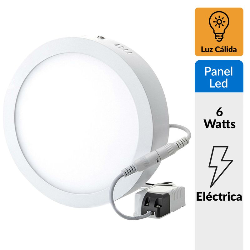 HB LEDS - Panel sobrepuesto redondo 6 W cálido