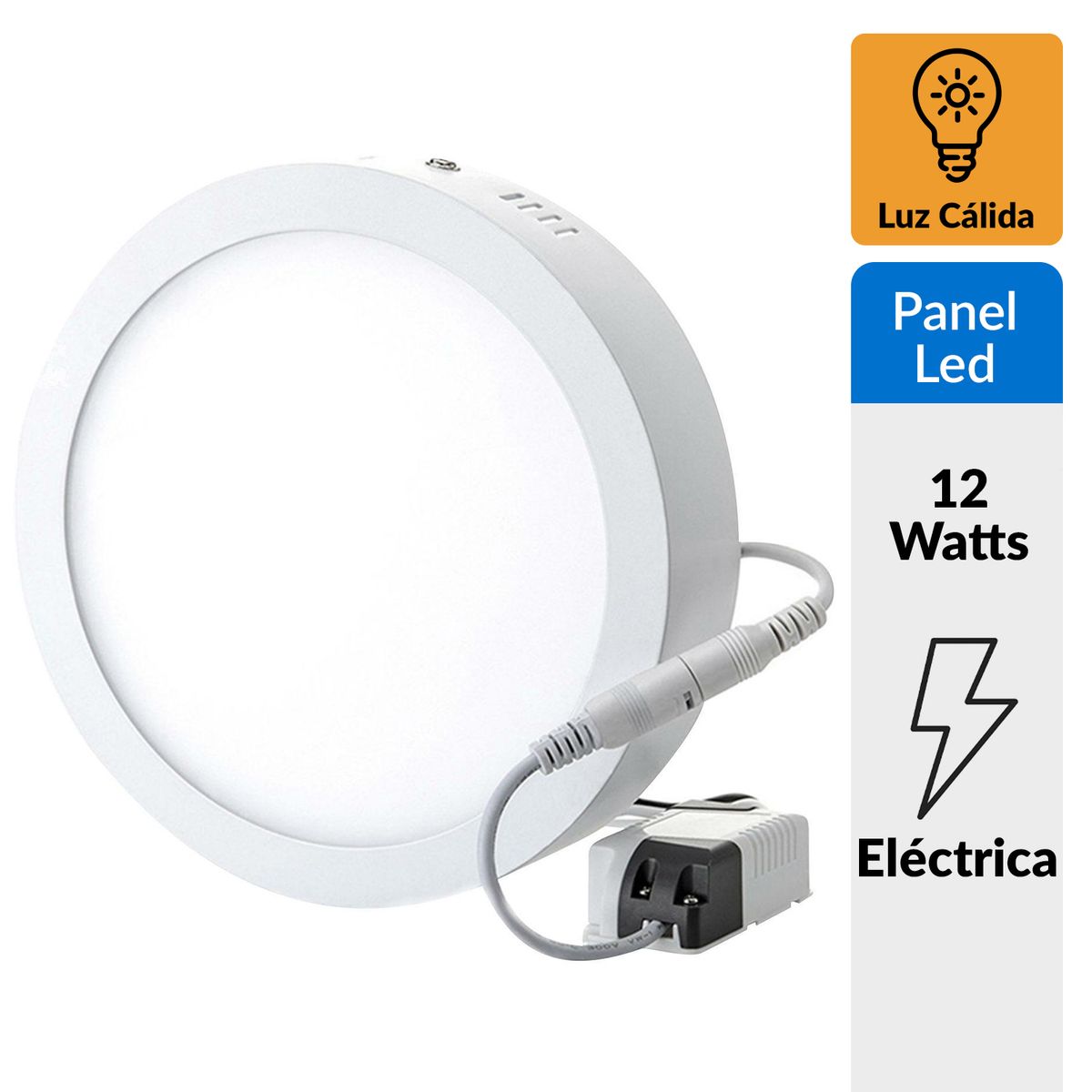 HB LEDS - Panel sobrepuesto redondo 12 W cálido