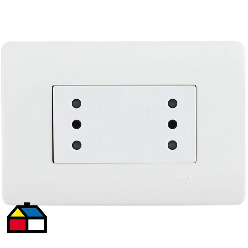SCHNEIDER ELECTRIC - Tomacorriente doble 10 A Blanco Genesis