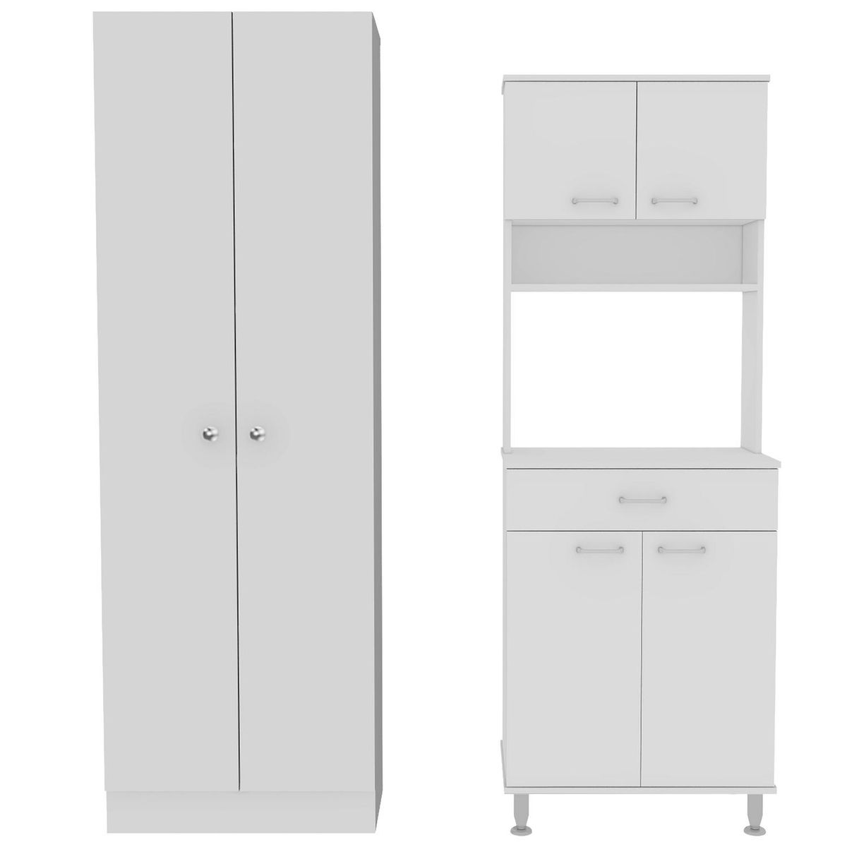 TUHOME - Set Mueble Microondas + Despensa kitchen 8 Blanco