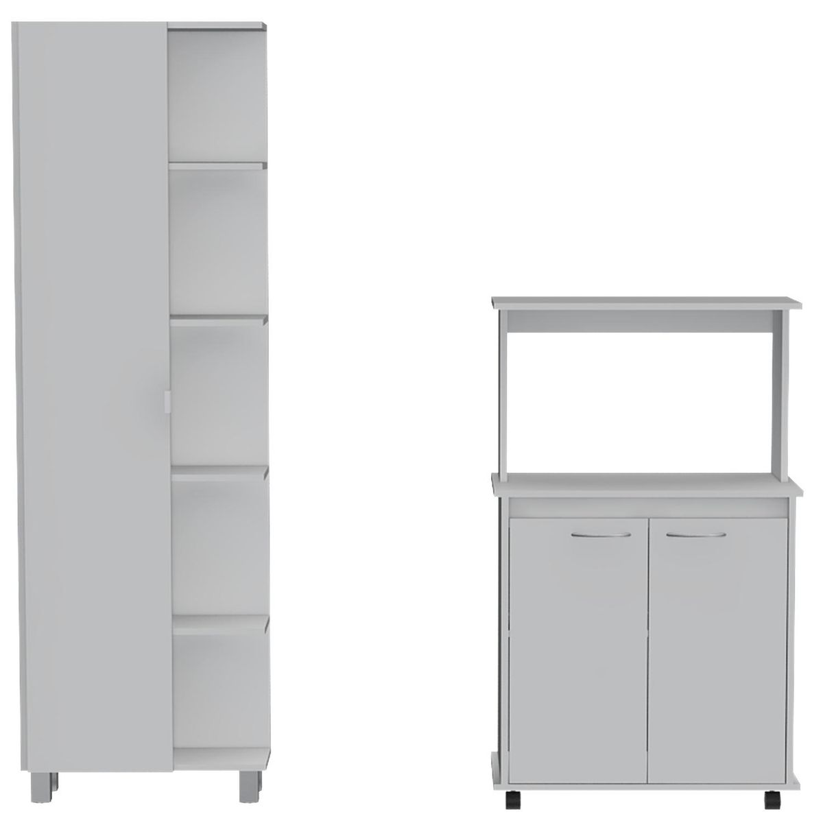 TUHOME - Set Mueble Microondas + Despensa kitchen 1 Blanco