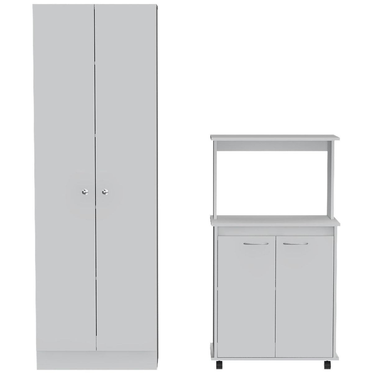TUHOME - Set Mueble Microondas + Despensa kitchen 2 Blanco