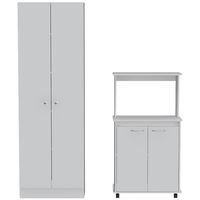 Set Mueble Microondas + Despensa kitchen 2 Blanco