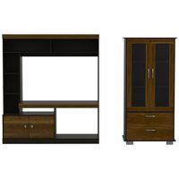 Set Centro de entretenimiento + Vitrina Caramelo/Wengue