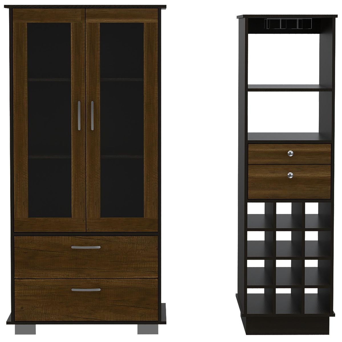 TUHOME - Set Vitrina + Bar Caramelo/Wengue