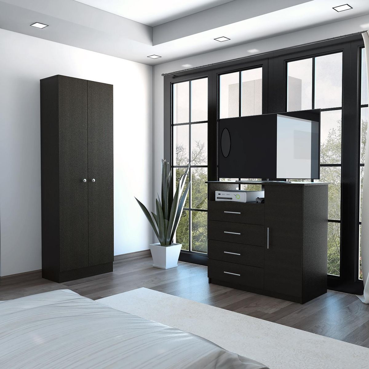 TUHOME - Set Clóset + Cómoda Wengue