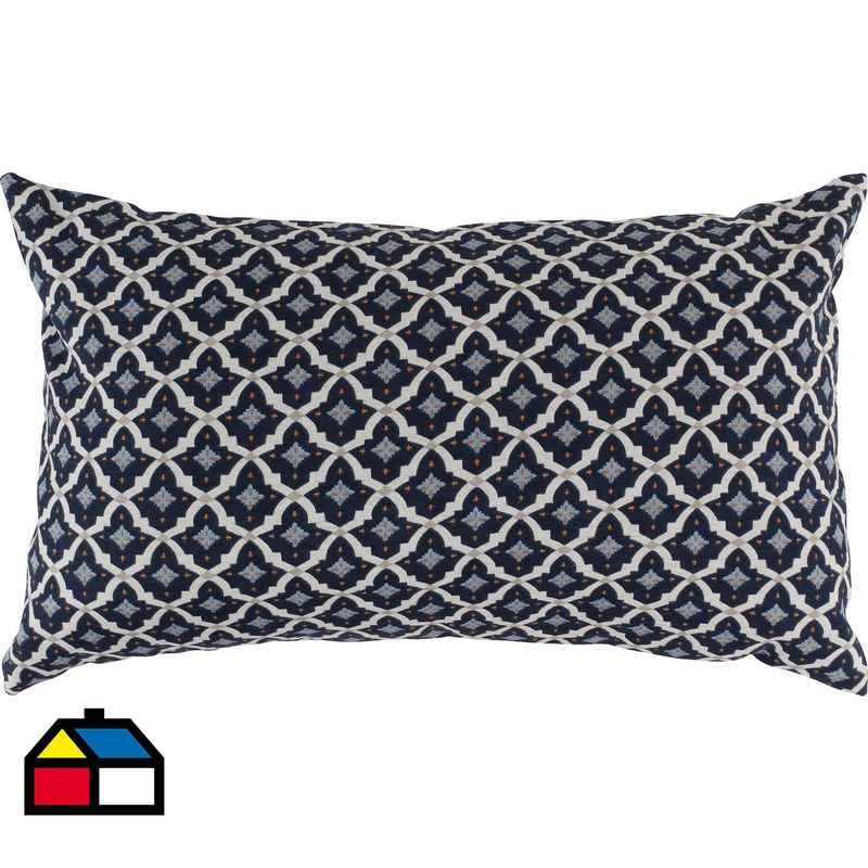CONCEPT - Cojín marroquí rombos azules y beige 30x50 cm