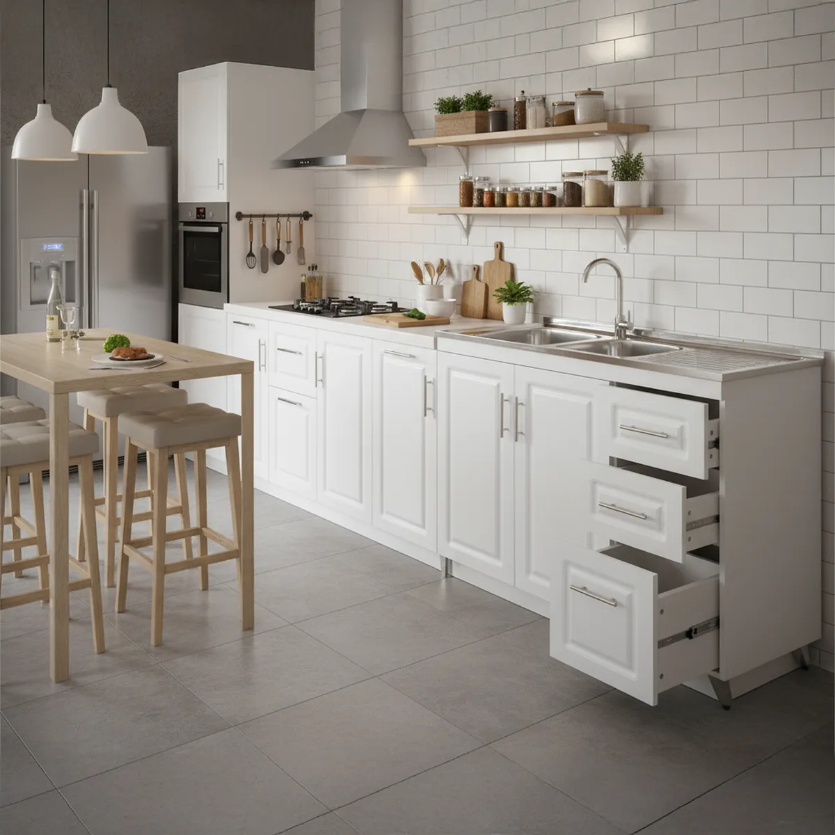 DOMSA - Kit mueble lavaplatos PD-120 120x50x80 cm