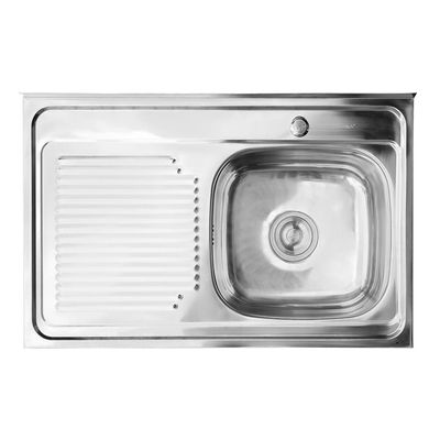 Imagen 2 del producto Lavaplatos Sobreponer Izquierdo 1 Cubeta(s) 80x15x50 cm Acero inoxidable