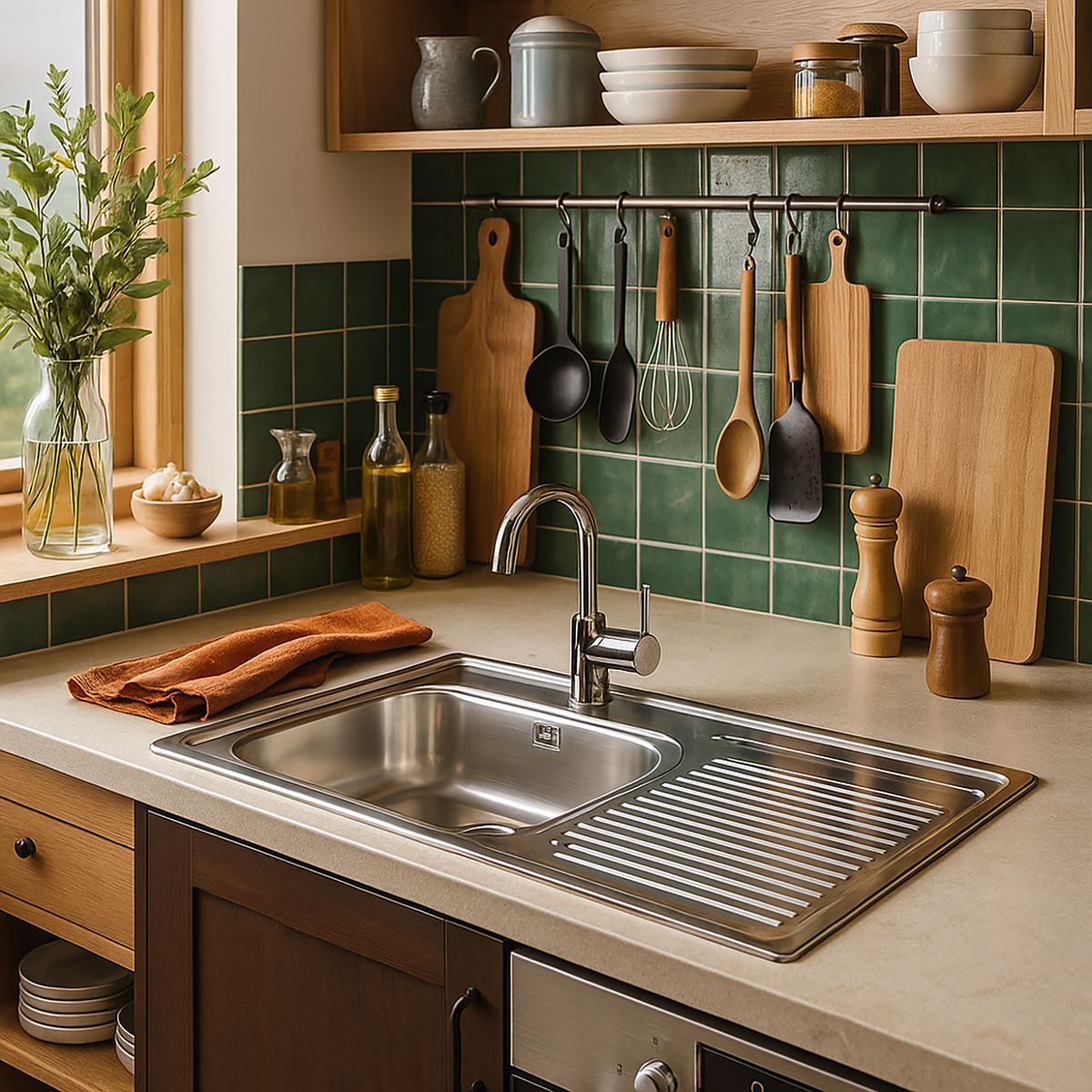 DOMSA - Lavaplatos Sobreponer Derecho 1 Cubeta(s) 80x15x50 cm Acero inoxidable