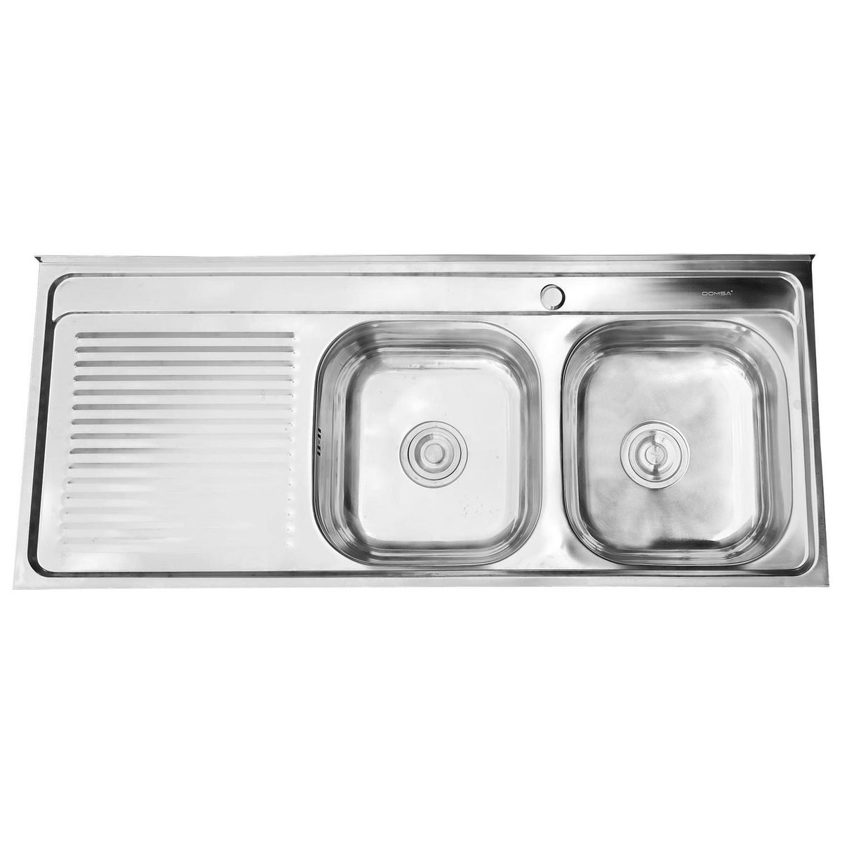 DOMSA - Lavaplatos Sobreponer Izquierdo 2 Cubeta(s) 120x15x50 cm Acero inoxidable