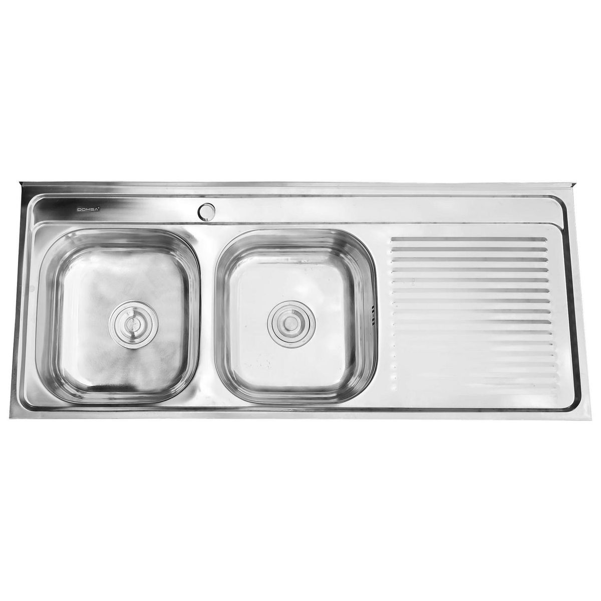 DOMSA - Lavaplatos Sobreponer Derecho 2 Cubeta(s) 120x15x50 cm Acero inoxidable