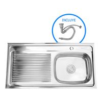 Lavaplatos Sobreponer Izquierdo 1 Cubeta(s) 100x15x50 cm Acero inoxidable