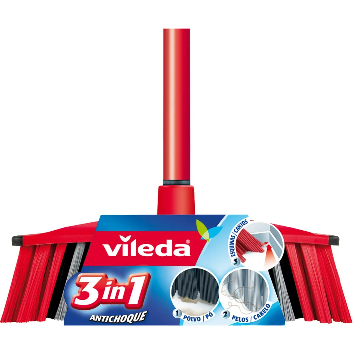 VILEDA - Escobillón Vileda 3 En 1 Mango Largo para Todo Tipo de Piso