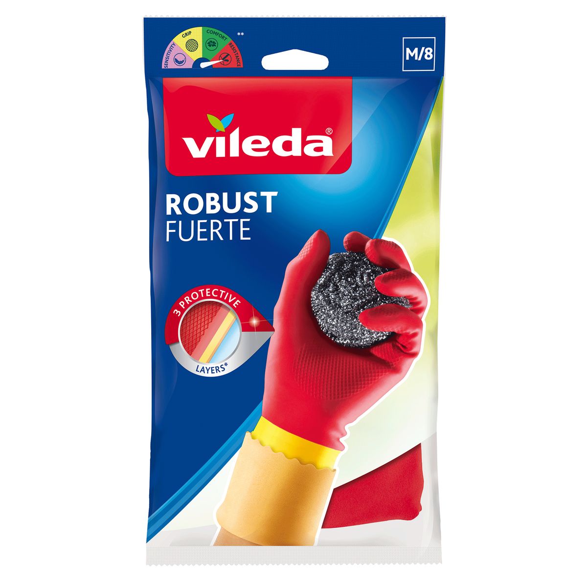 VILEDA - Guantes Vileda Protection Fuertes Antideslizantes Talla M