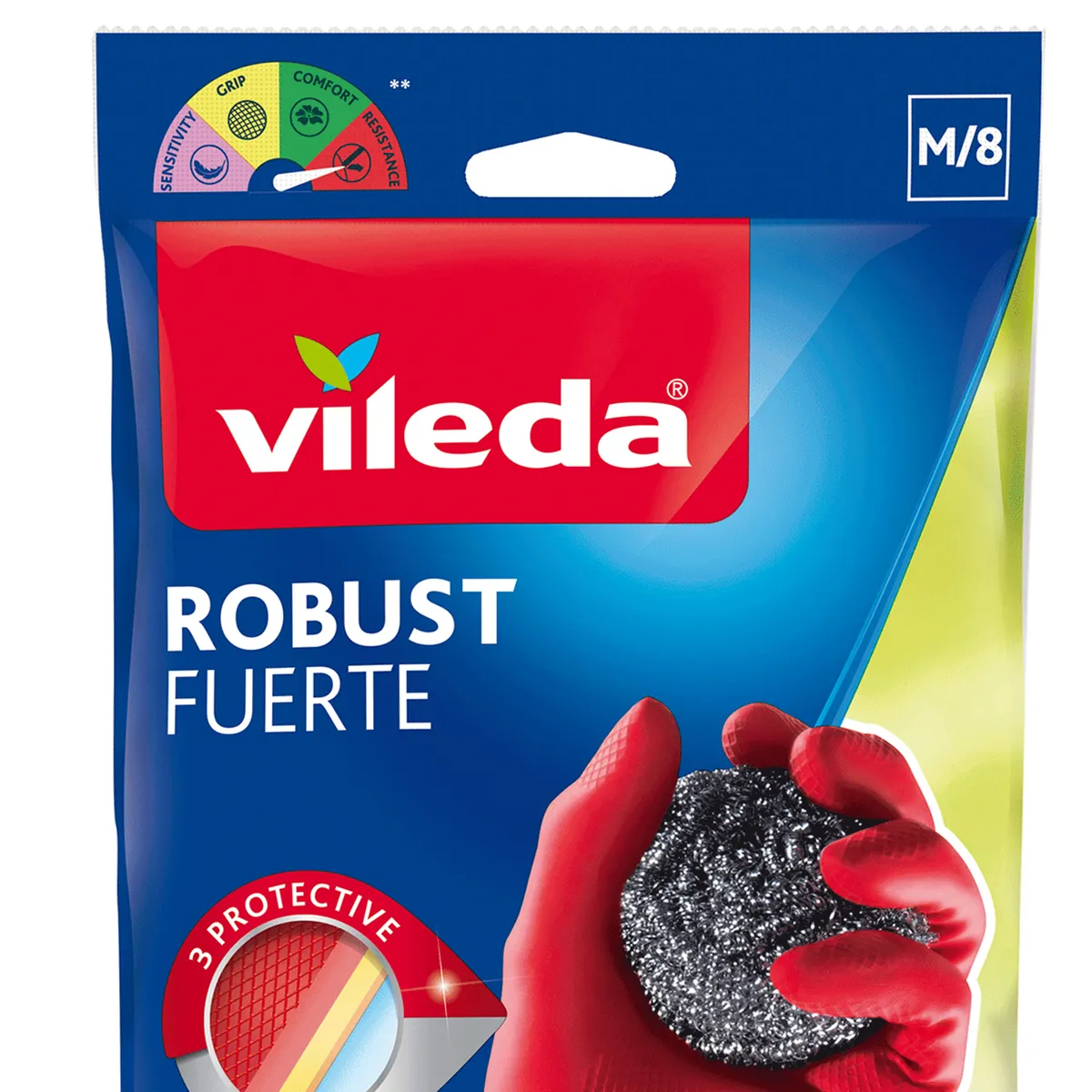 VILEDA - Guantes Vileda Protection Fuertes Antideslizantes Talla M