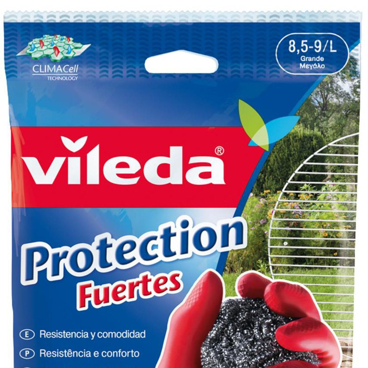 VILEDA - Guantes Protección Vileda Fuertes Talla L Antideslizantes 2 Unidades