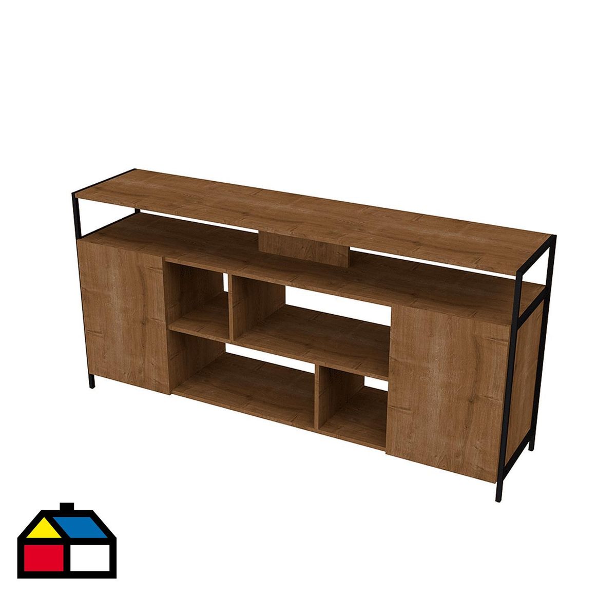DECOCASA - Rack TV 60 " Steel Quadra Café 76.5x160x39 cm