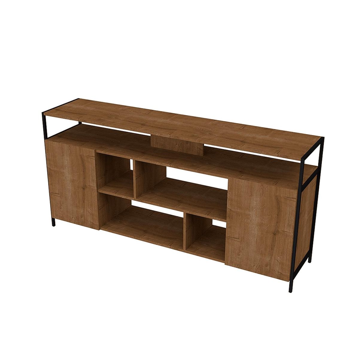 DECOCASA - Rack TV 60 " Steel Quadra Café 76.5x160x39 cm