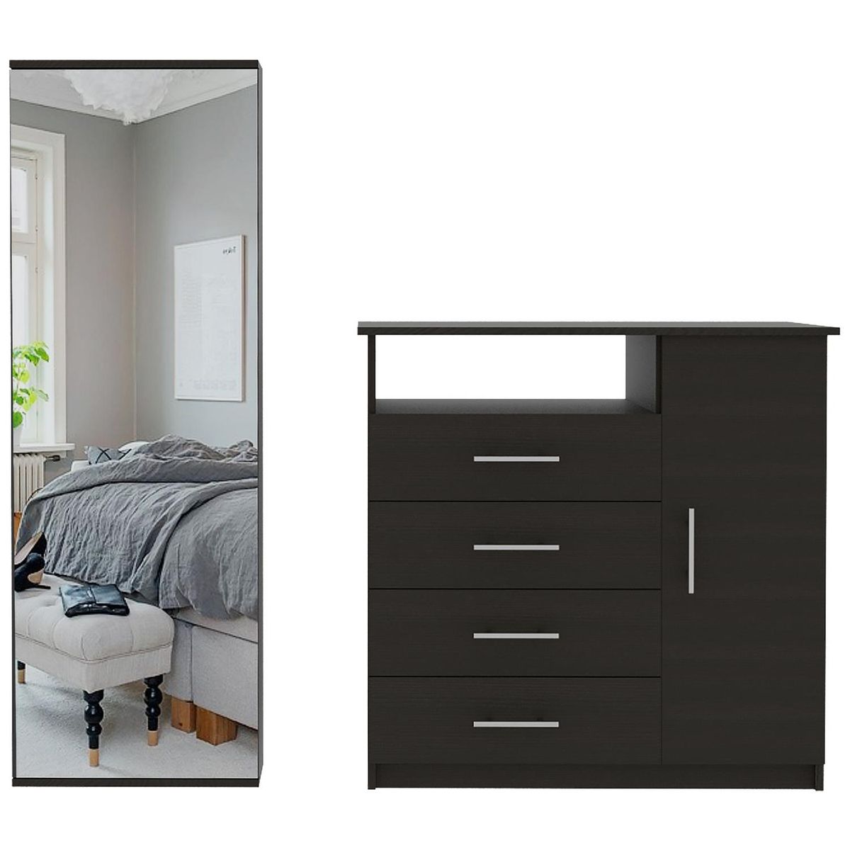 TUHOME - Set Cómoda + Zapatero Wengue