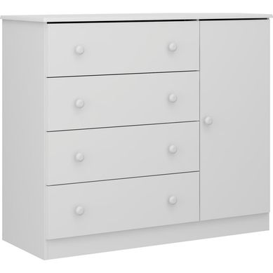 Cmoda 4 cajones 2 repisas 42x107x92 cm Blanca