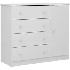 KIDSCOOL - Cómoda 4 Cajón(es) PIXIE 107x92x42 cm Blanco