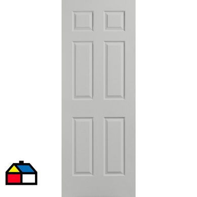 Puerta Sinfona HDF 70x210 C/6 Paneles Gris claro Kayseri