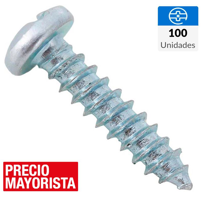MAMUT - Tornillo Roscalata Cabeza Phillips Metal 1/2 " 4 mm 100 Unidades
