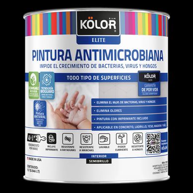 Esmalte al Agua Antimicrobiana Semibrillante 0.25 galn(es) Blanco 