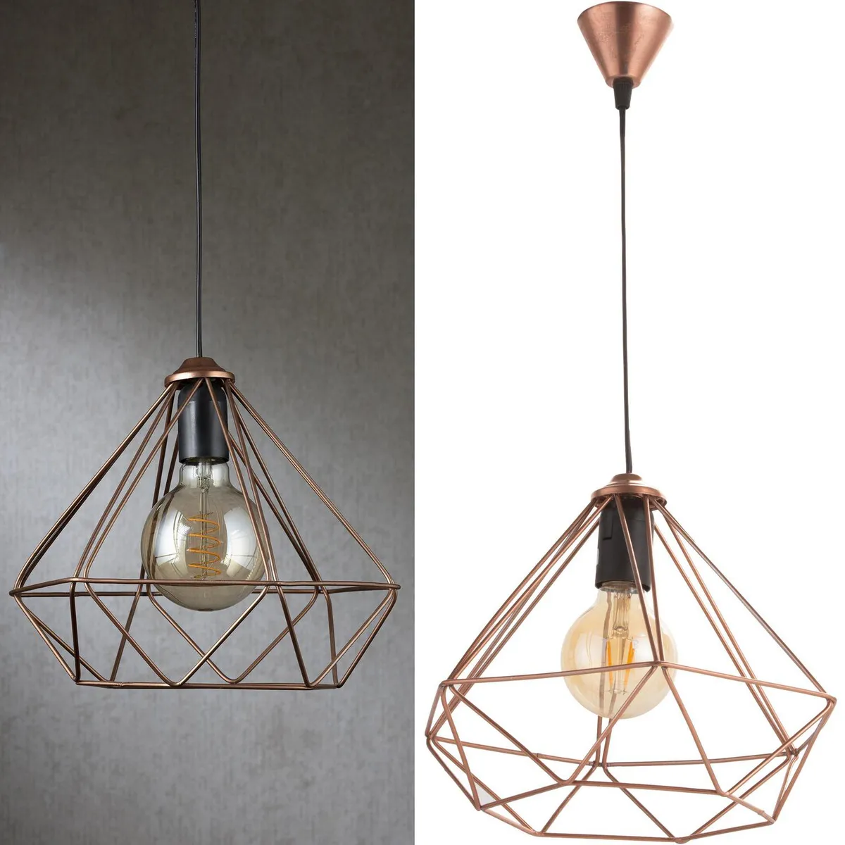 JACFELAY - Lámpara Colgante Geométrica Metal Naranjo