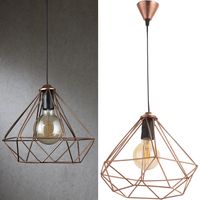 Lámpara Colgante Geométrica Metal Naranjo