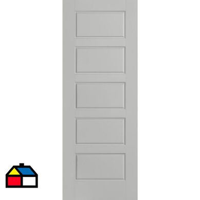 Puerta Borde Rio HDF 70x200 C/5 Paneles Gris claro Kayseri Lisa