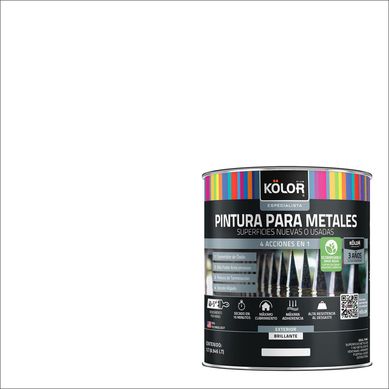 Esmalte sinttico base agua triple accin secado 15 min. blanco 1/4gl