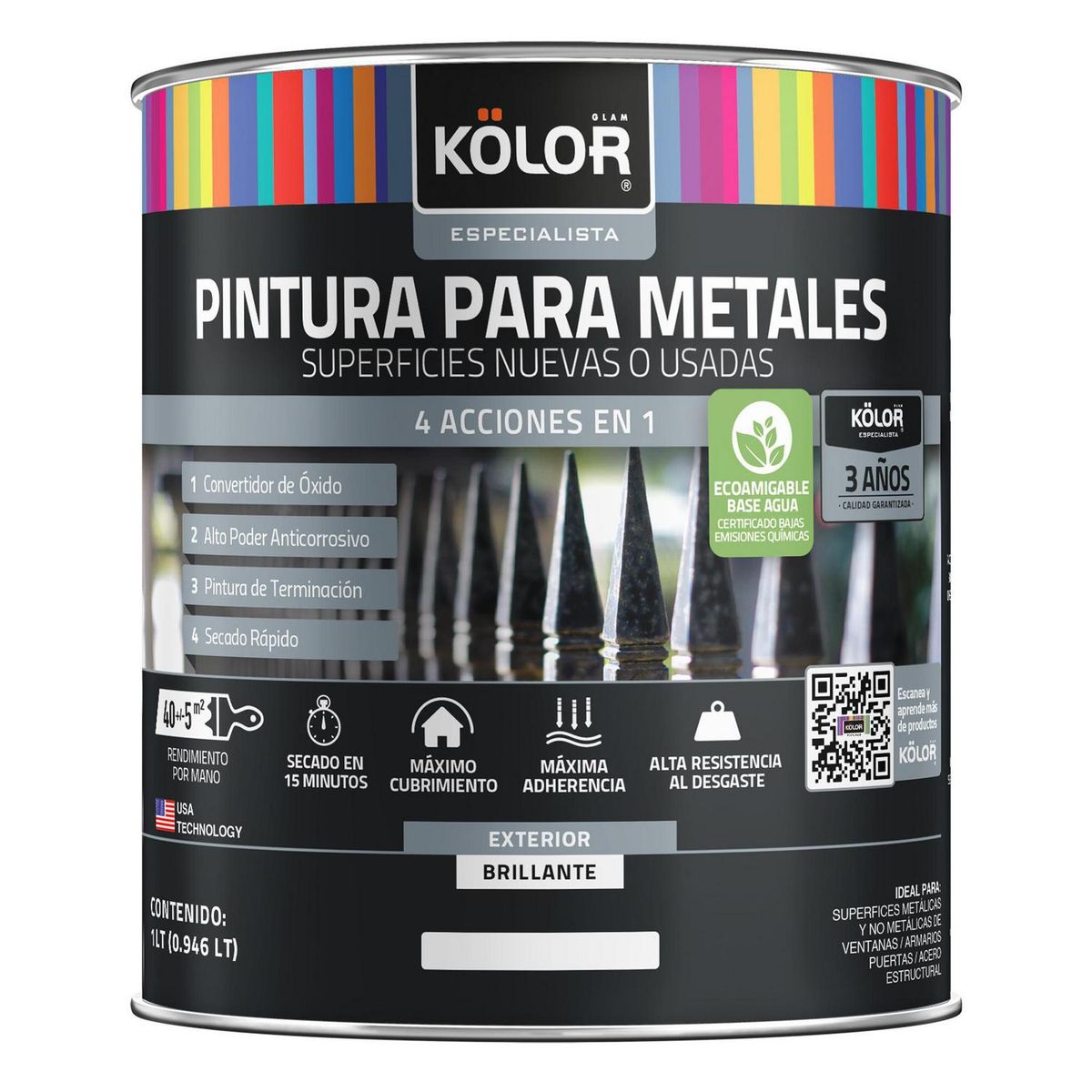 KOLOR - Esmalte Sintético Tarro 0.25 galón(es) Brillante Verde