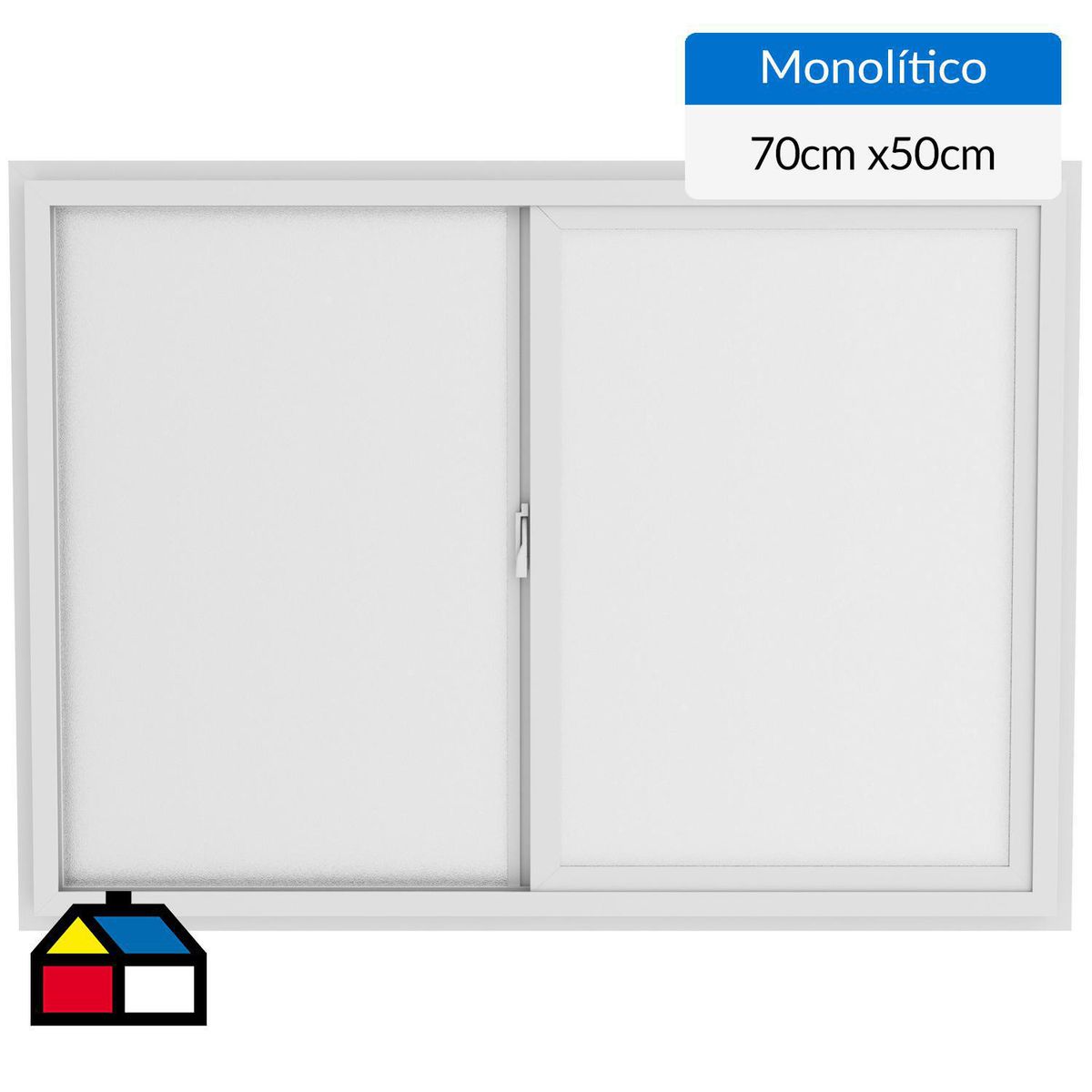 WINTEC - Ventana PVC 70x50 cm monolítico blanco corredera
