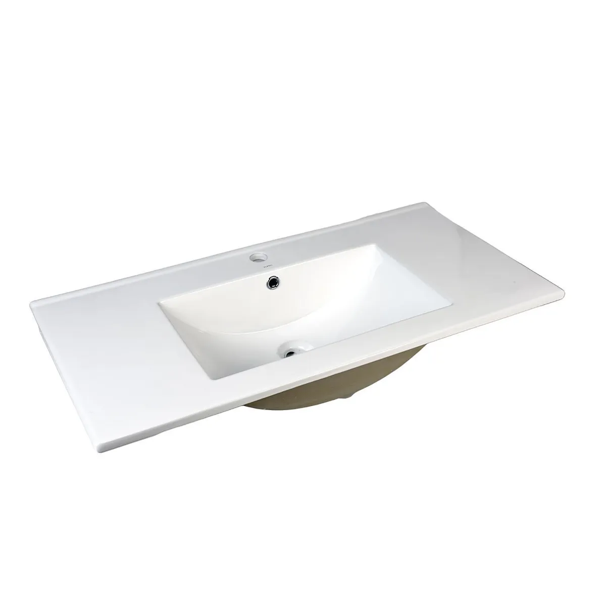 KLIPEN - Lavamanos para Vanitorio Forma Rectangular Cerámica 91x18x47 cm Blanco