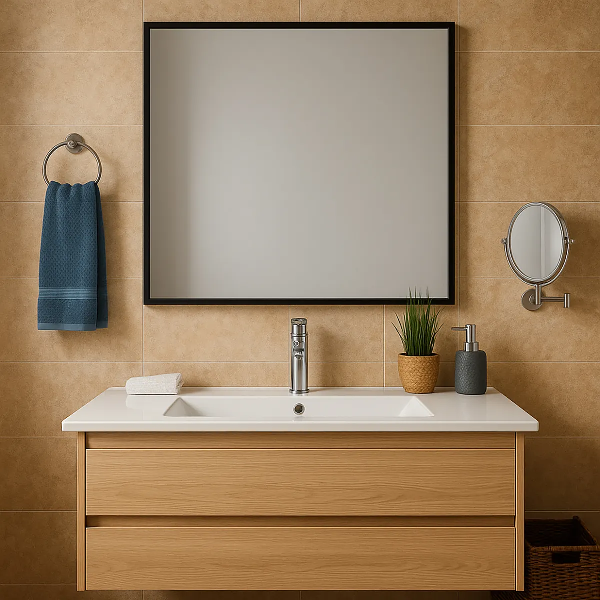 KLIPEN - Lavamanos para Vanitorio Forma Rectangular Cerámica 91x18x47 cm Blanco