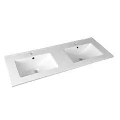 KLIPEN - Lavamanos para Vanitorio con Forma Rectangular Cerámica 120.5x18x47 cm Blanco