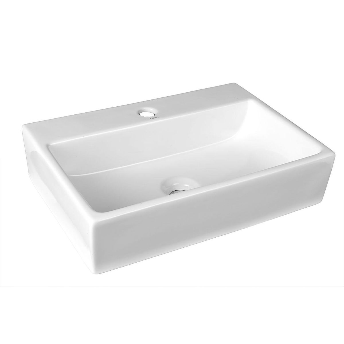 KLIPEN - Lavamanos Mural Forma Rectangular Cerámica 51x12x36 cm Blanco