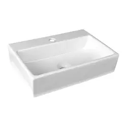KLIPEN - Lavamanos Mural con Forma Rectangular Cerámica 51x12x36 cm Blanco