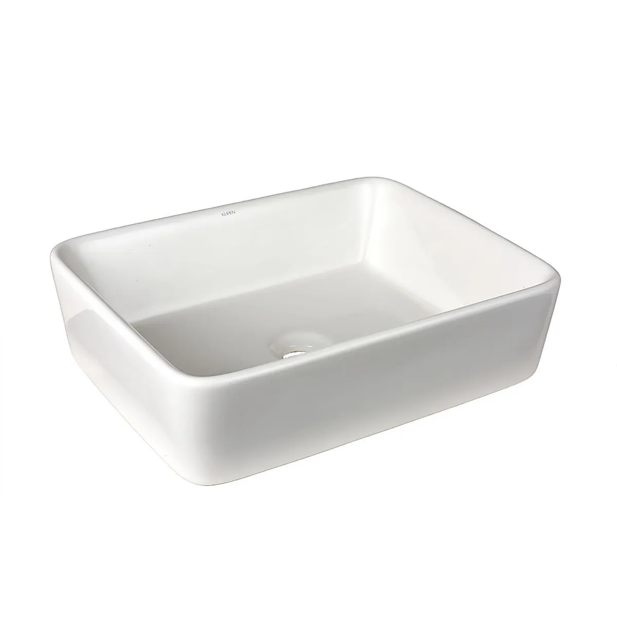 KLIPEN - Lavamanos Sobrepuesto Tau Forma Rectangular Cerámica 47.5x14.5x37 cm Blanco