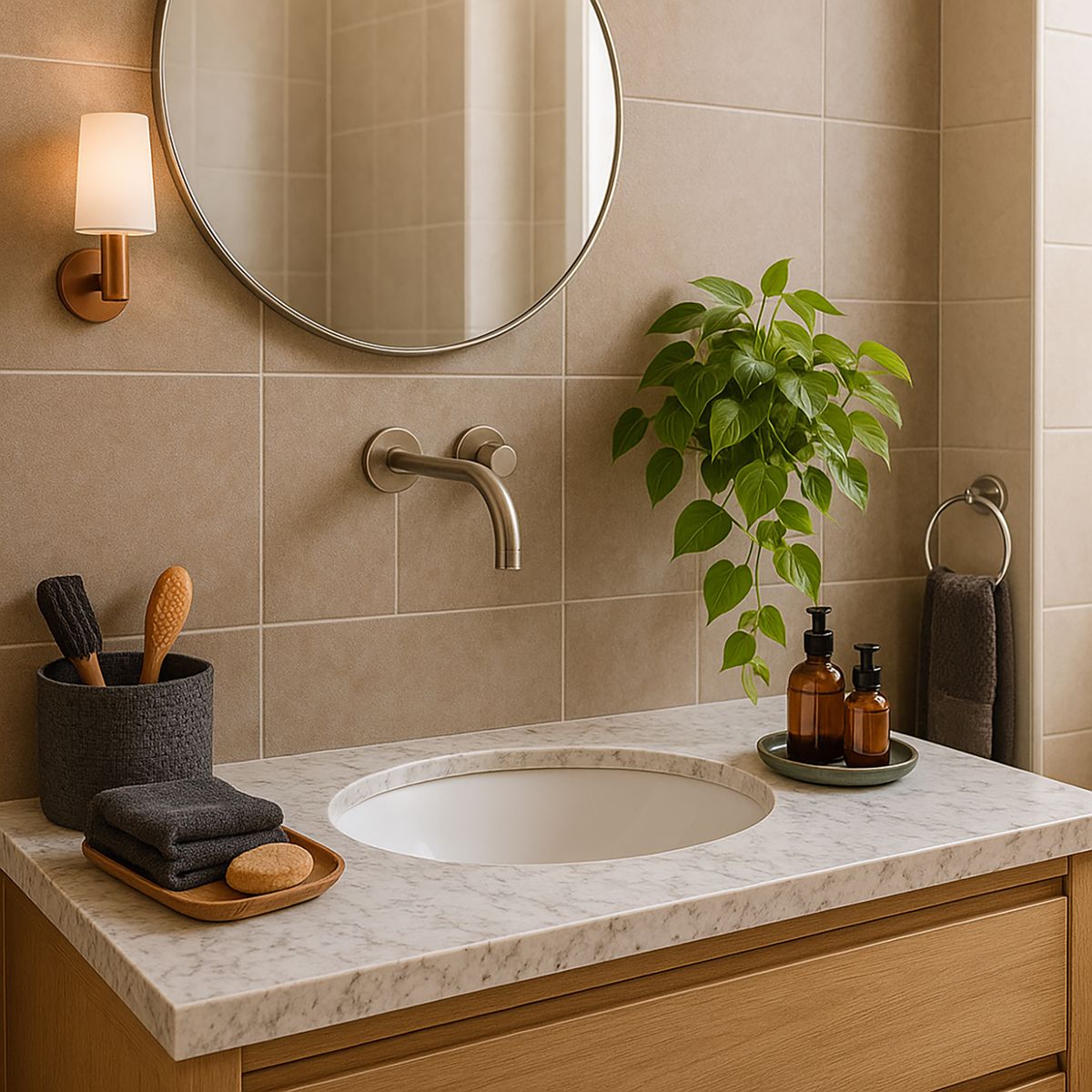 INCEPA - Lavamanos Bajo Cubierta Forma Redonda Loza 36.5x14x36.5 cm Blanco