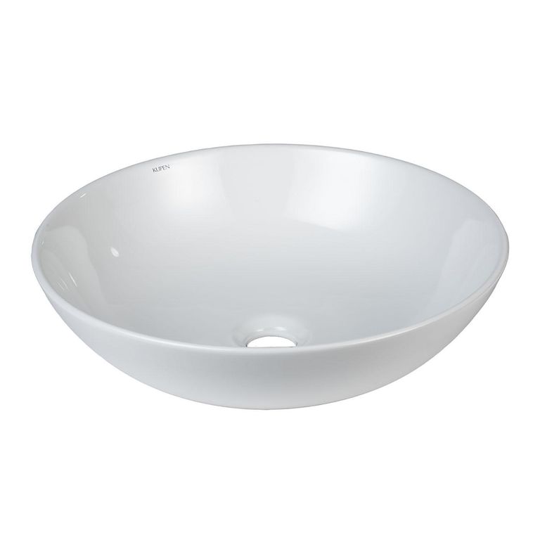 Lavamanos Sobrepuesto Forma Redonda Cerámica 41.5x16.5x41.5 cm Blanco