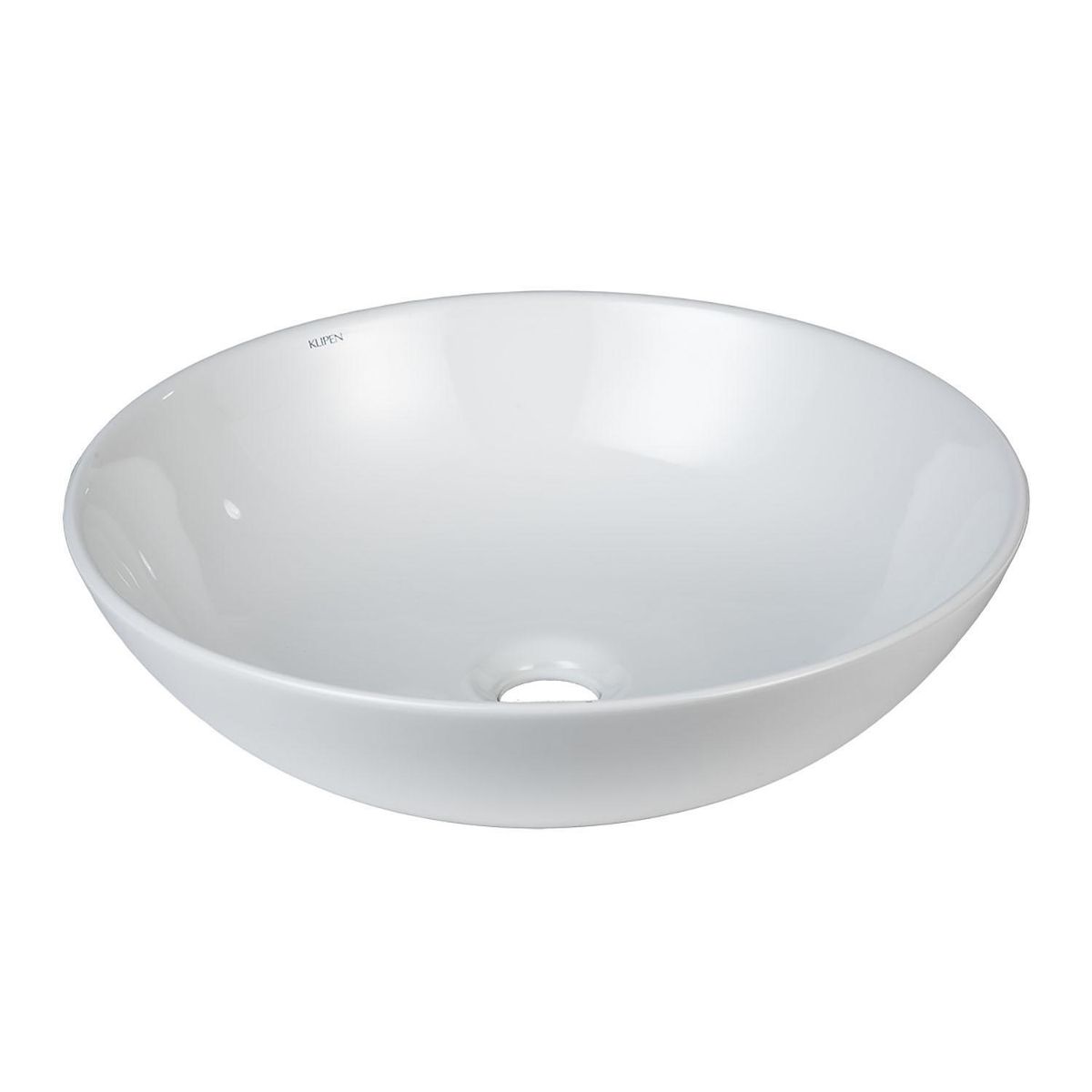 KLIPEN - Lavamanos Sobrepuesto Forma Redonda Cerámica 41.5x16.5x41.5 cm Blanco