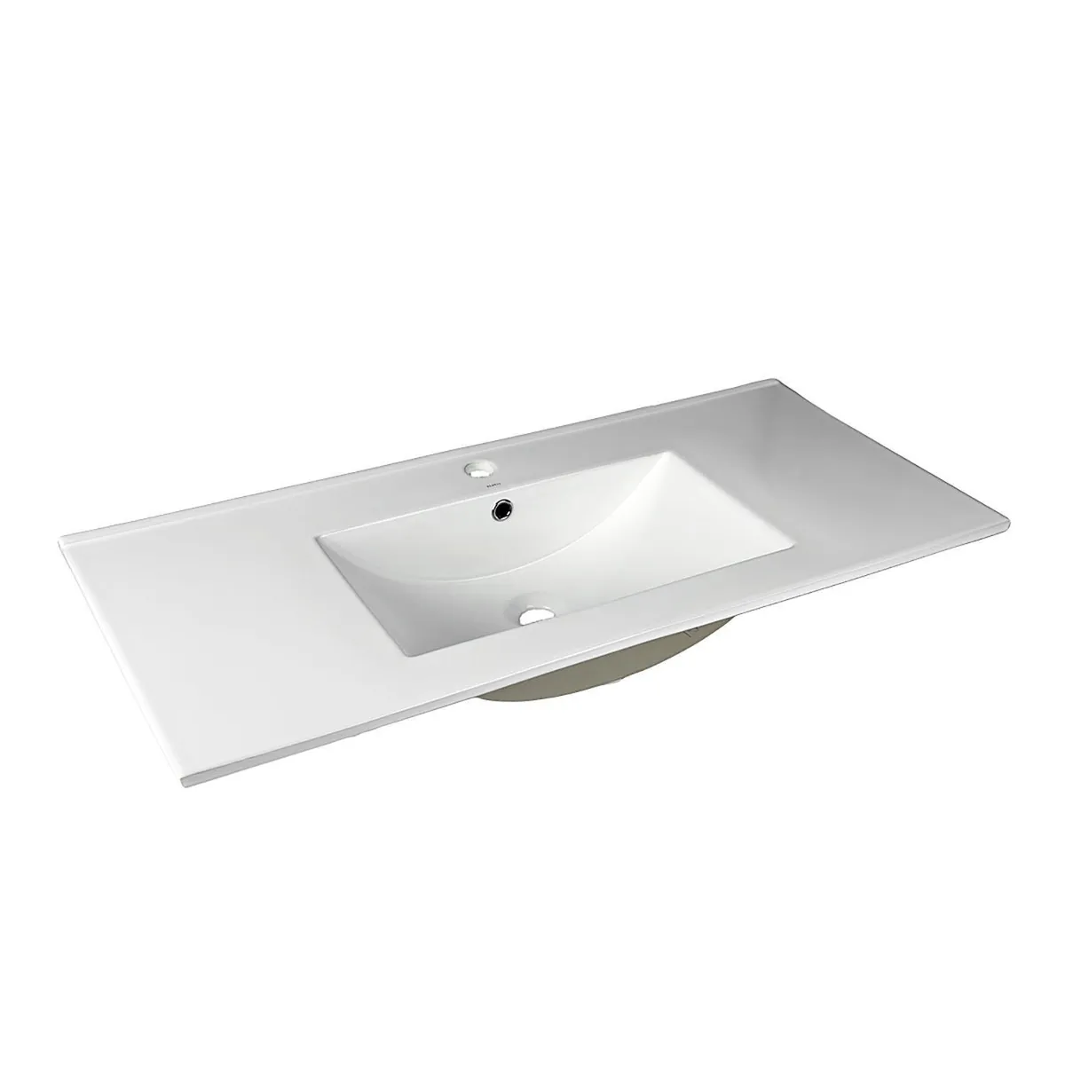 KLIPEN - Lavamanos para Vanitorio Forma Rectangular Cerámica 101x18x47 cm Blanco