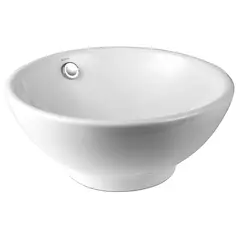 KLIPEN - Lavamanos Omega Forma Redonda Cerámica 40.5x14x40 cm Blanco