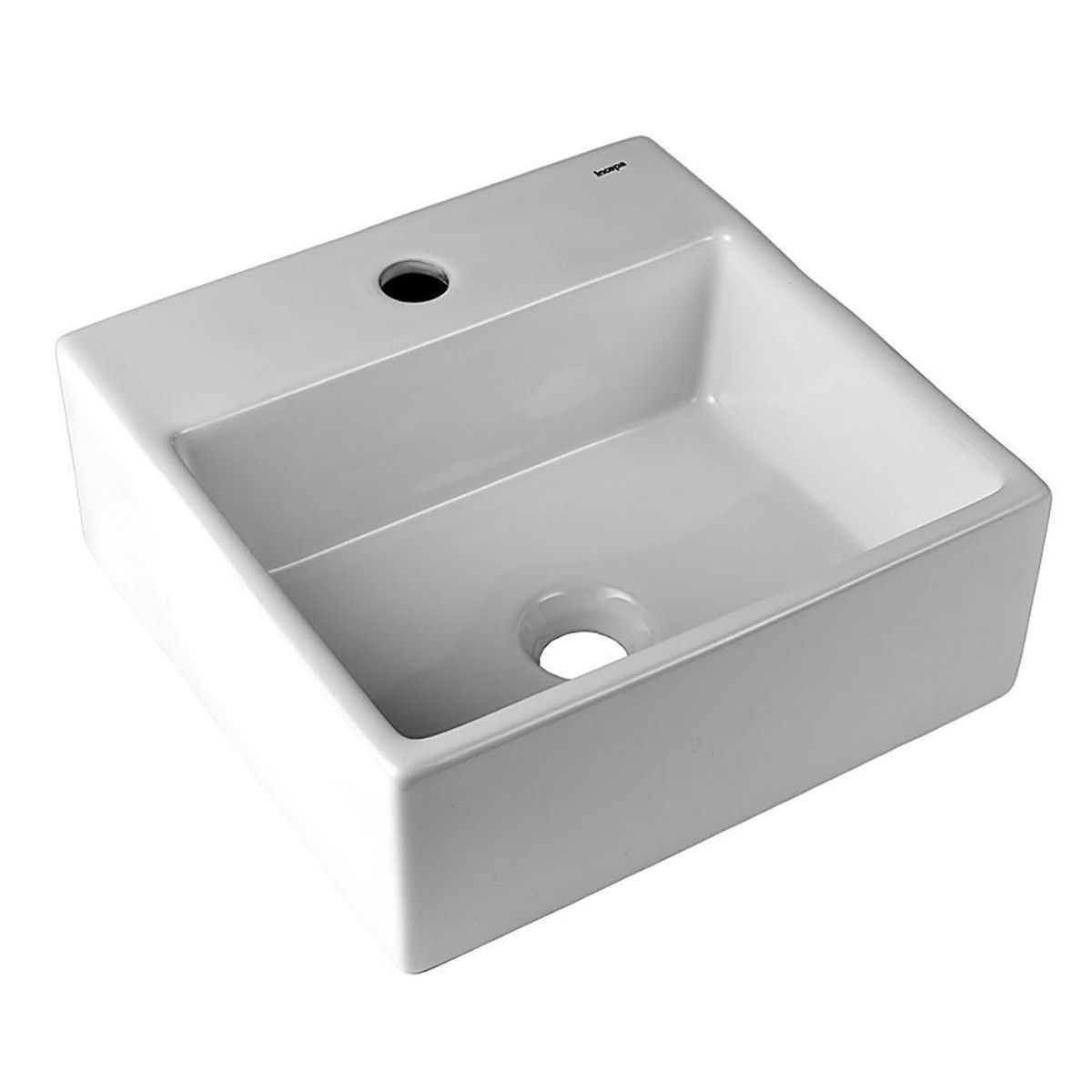 INCEPA - Lavamanos Sobrepuesto Forma Rectangular Loza 35x13.5x35 cm Blanco