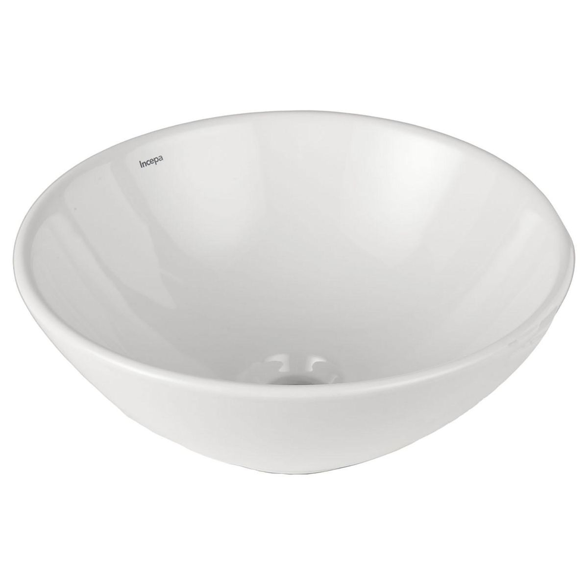 INCEPA - Lavamanos Sobrepuesto Forma Redonda Loza 35x13.5x35 cm Blanco